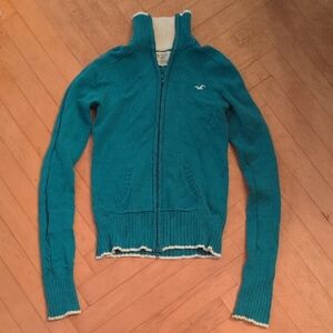 Hollister Sport Teal Zippered Women's Sweater Size M